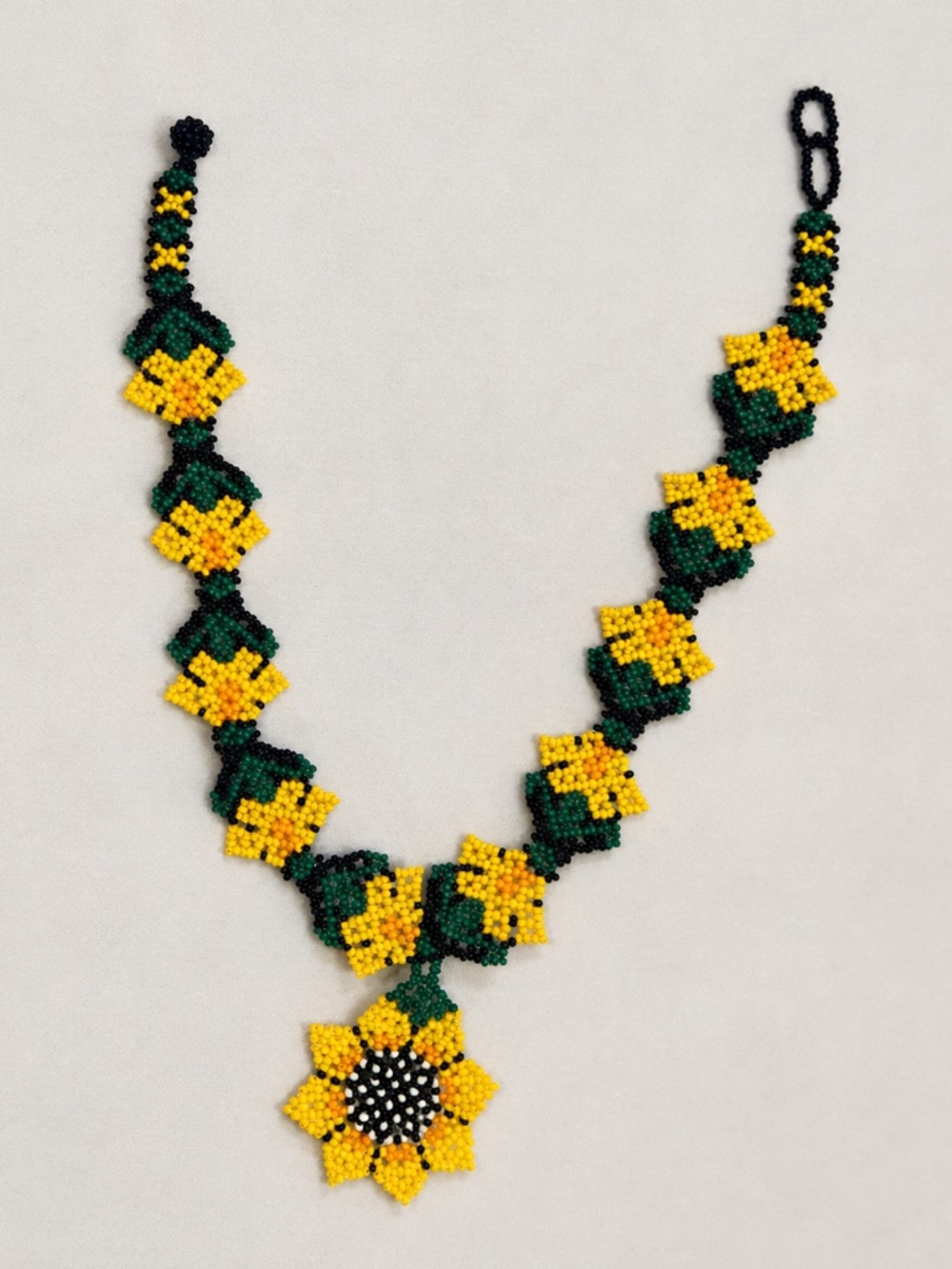 New Handmade Sunflower Beaded Necklace | Indigenous-Inspired Artisan Jewelry